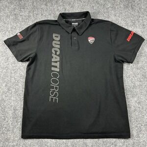 Ducati Corse Polo Shirt Mens XL Black Sportswear Collection Motorcycle Racing